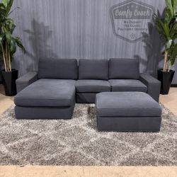 🛋️Small Gray Sectional & Ottoman w/ storage (Delivery Available!! )