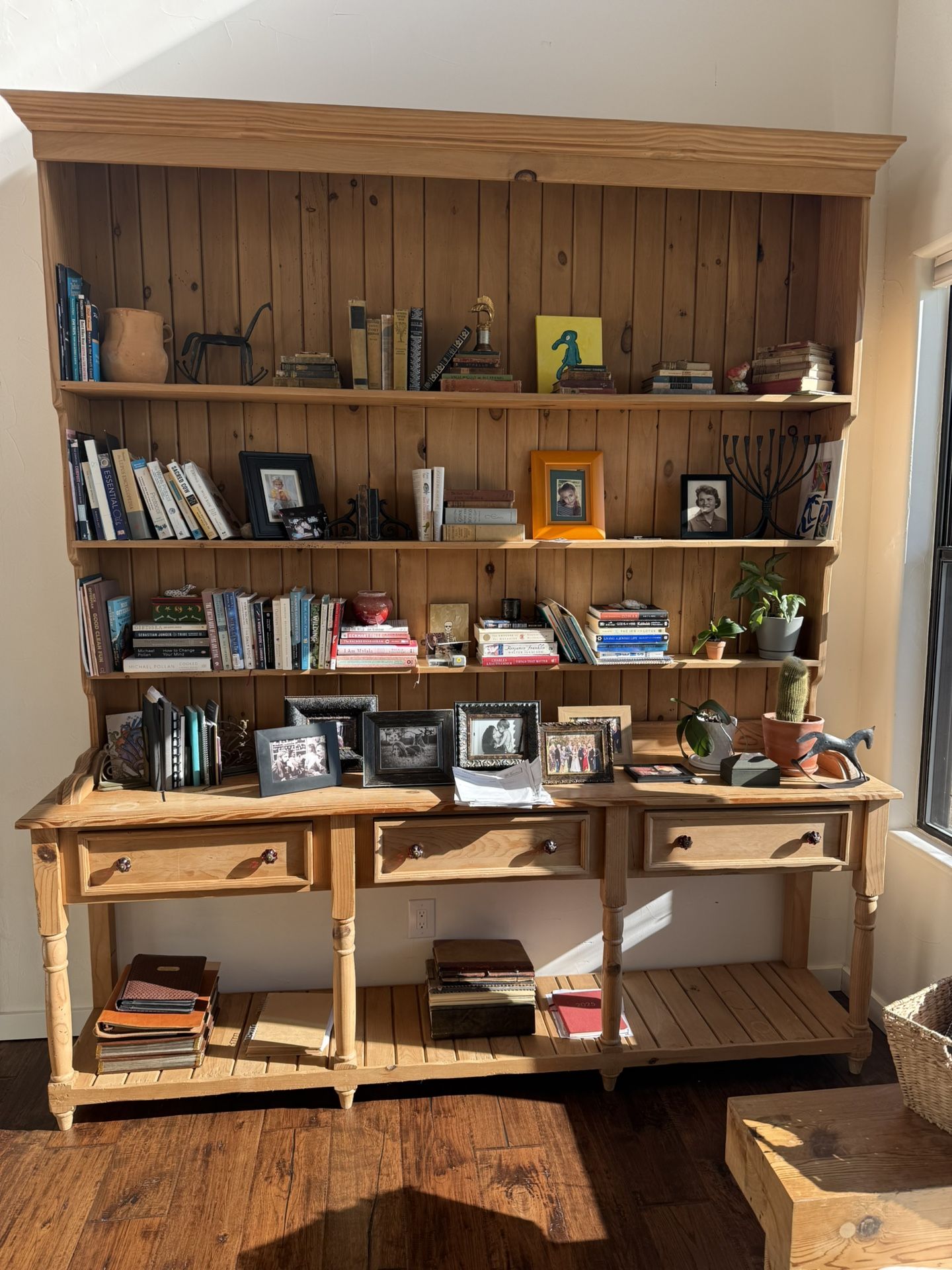 Large Rustic Pine Hutch