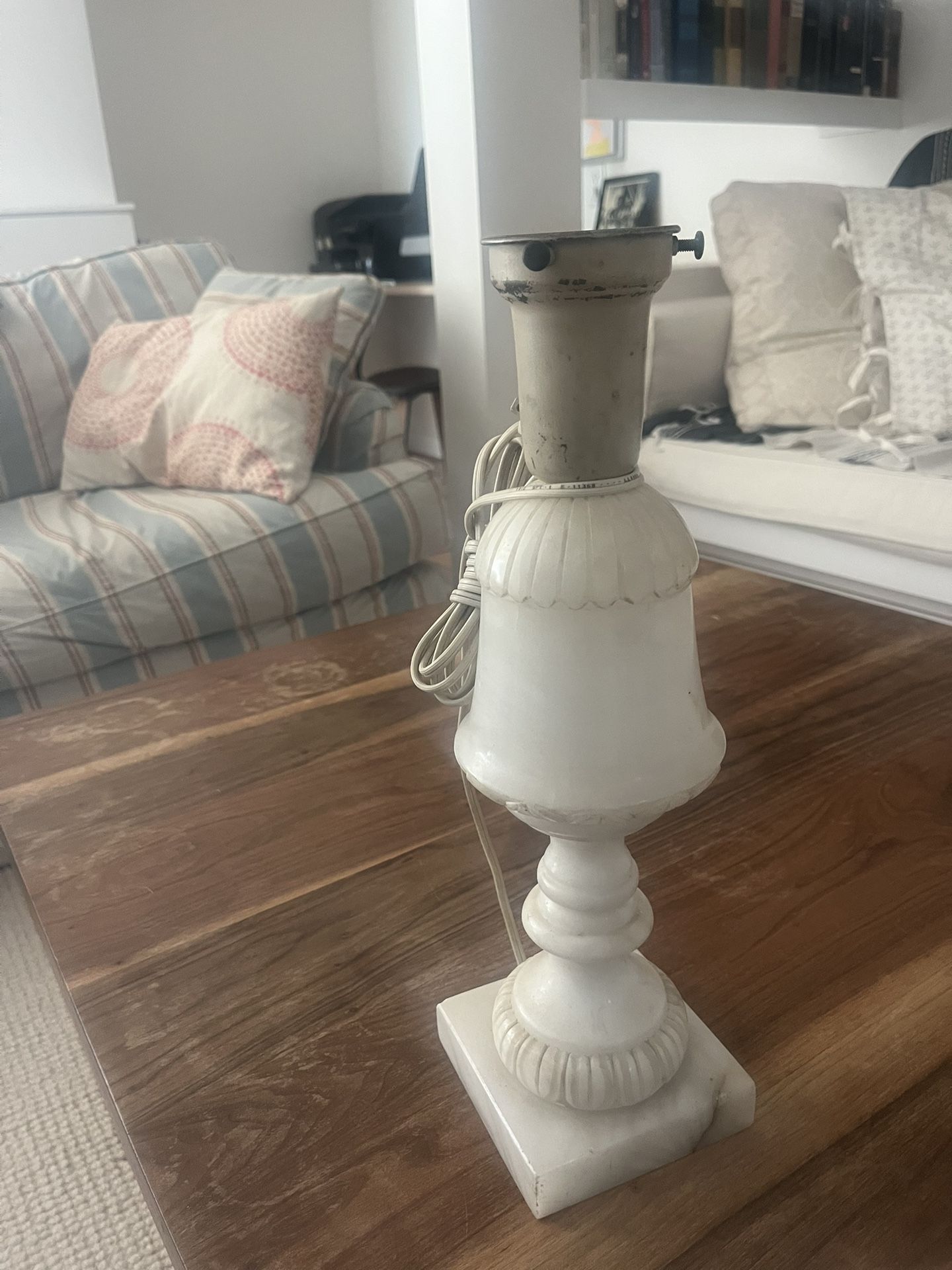 Vintage Alabaster Lamp 15” High. Marble Works.