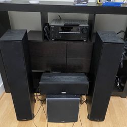 Standing Speakers Setup And Receiver