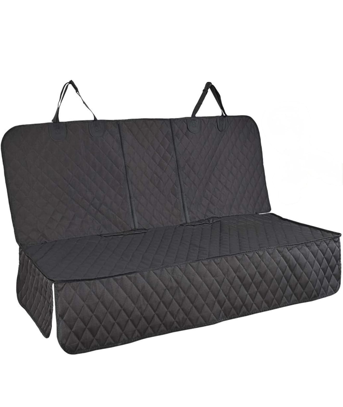 , Dog seat Cover with Side Flap for Cars, Trucks, and Suv's - Waterproof & Nonslip Pet Seat Cover for Backseat(Black, 57”W x 47”L)