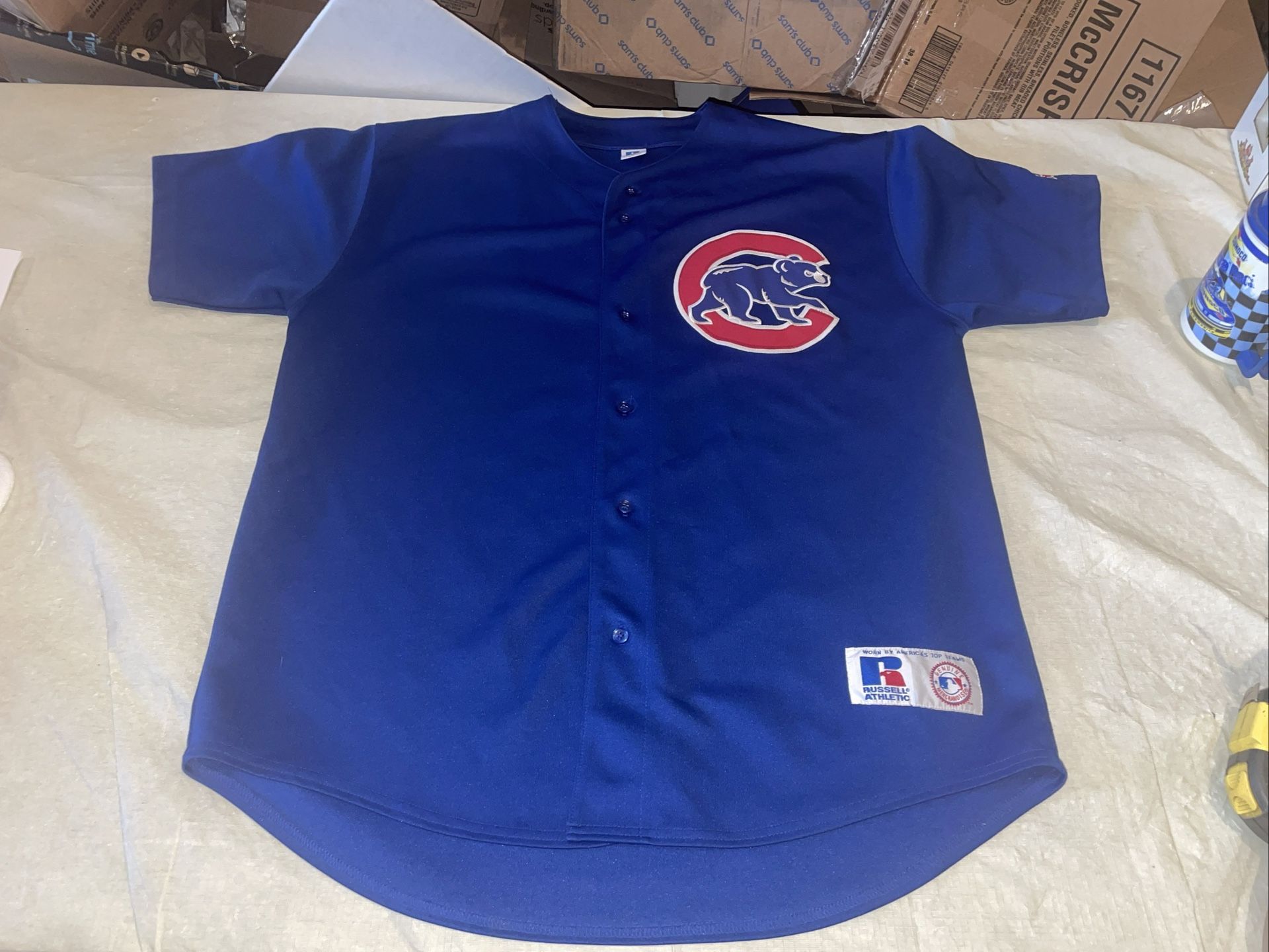 Chicago Cubs Russell Athletic Jersey Mens Xxl 2xl Blue USA Clean 90s Vintage