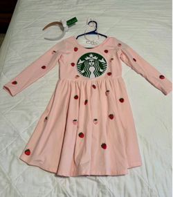 Girls Starbucks Pink Drink Halloween Costume