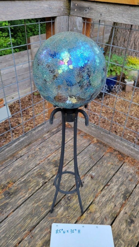 Garden Art, Gazing Ball, 8.5" D x 35" H