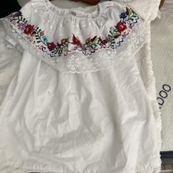 Mexican Floral Embroidered Shirt Fiesta