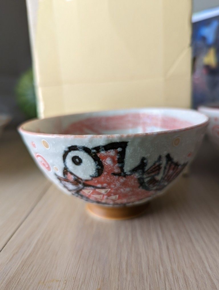 Traditional Japanese Rice Bowl Set Of 2