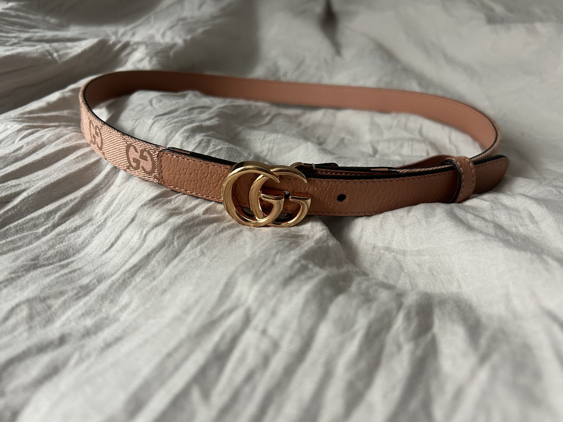 Gucci Marmont leather belt Rose Gold