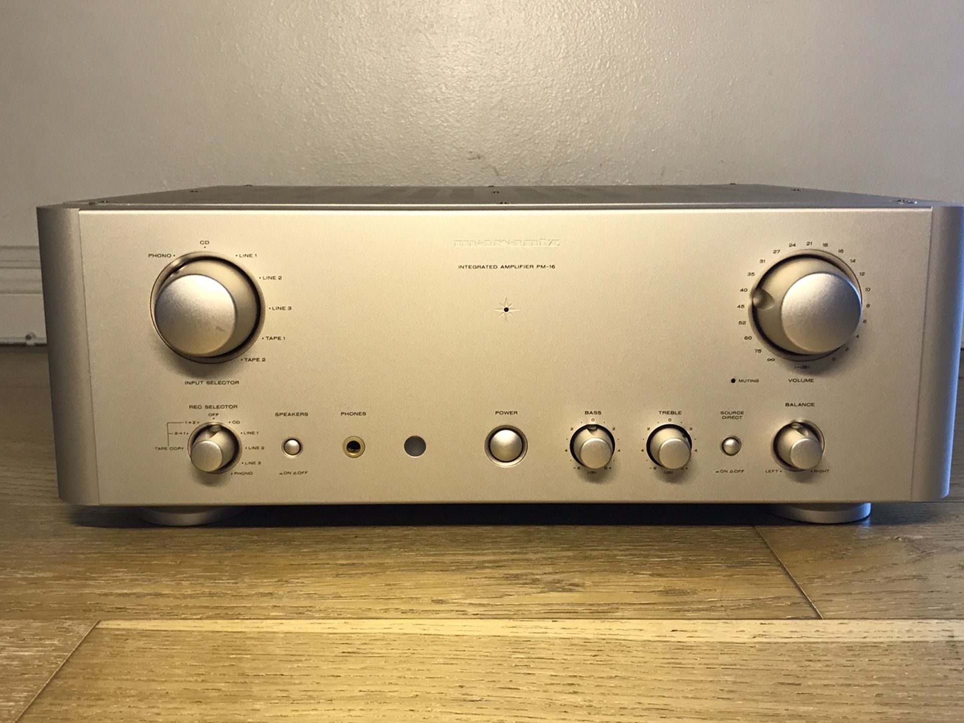 Marantz PM-16 Integrated Amplifier With Original Remote & Nissyo Power UP/DOWN Transformer. Excellent Condition