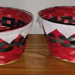Christmas/Holiday Weaved Round Baskets