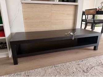 59” Black TV Stand / Low Media Console with LED Light