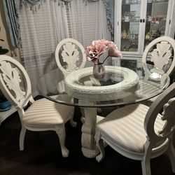 Comedor Blanco De 4 Silas