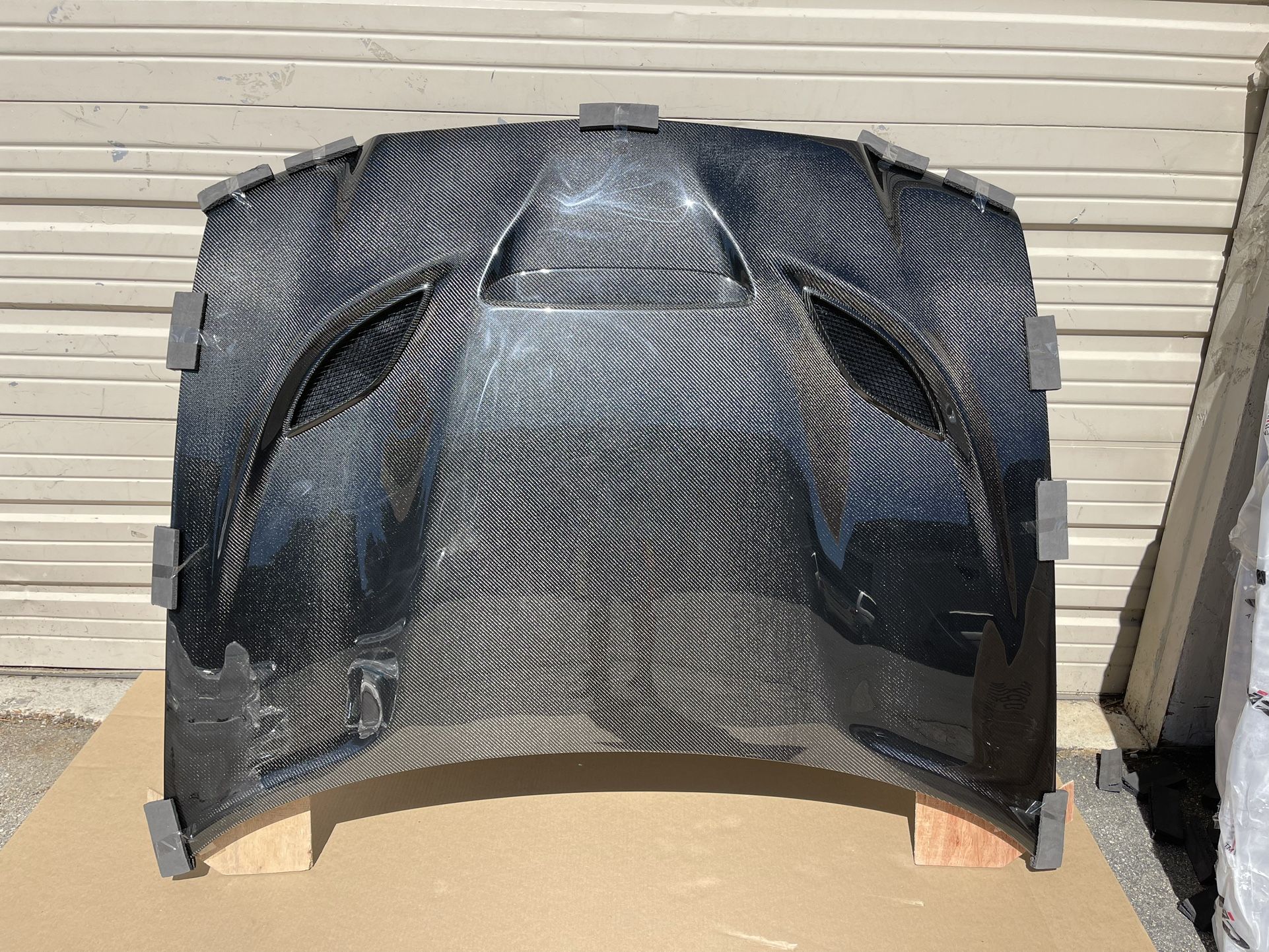 2011 2012 2013 2014 Dodge Charger VIS Racing Hellcat Style Carbon Fiber Vented Hood (Special Order)