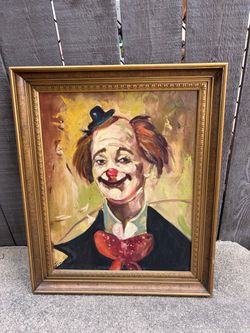 Clown oil painting