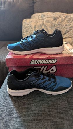 Fila men's momory fantom running shoes blue/black athletic sneakers size 8.5 nwb
