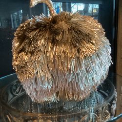 Sparkling Glitter Pumpkin made of plastic and embellished with shining spikes 8”W x 9”T (at top of stem)