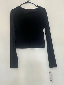 NEW with Tags CRZ YOGA Brushed Thumbhole Cropped Long Sleeve Crop Top Shirt R801 Size L Large