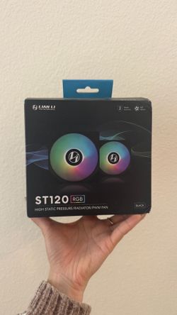 Lian Li ST120 RGB 120mm PWM Fans – 3 Pack (Black)