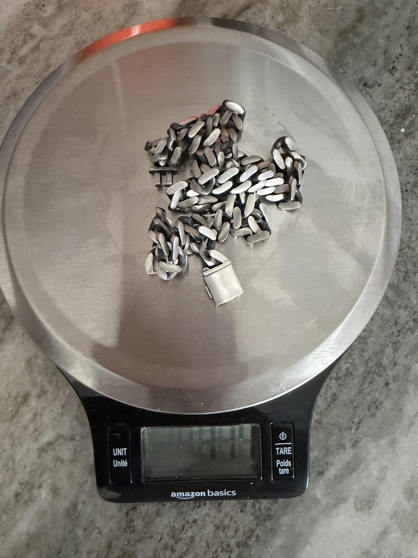 Large Cuban Sterling Silver Necklace Gunmetal Finish