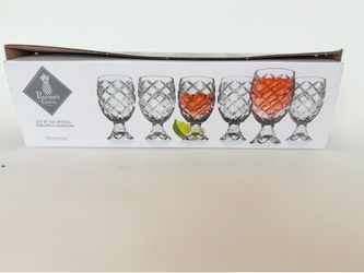 NEW Shannon Pineapple Grove Crystal Pineapple Shooter Glasses Set of 6