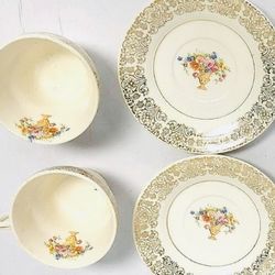 Triumph Limoges Juliet Filigree Cup & Saucer 8-Piece Set