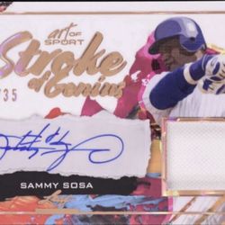 Signed Sammy Sosa Memorabilia Card