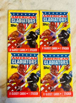 Vintage Sealed Wax Pack Card Lot 1991 Topps American Gladiators Rare Collectible
