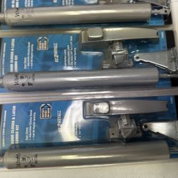 Pneumatic Closer and Push Button Latch Combo Kit, Aluminum