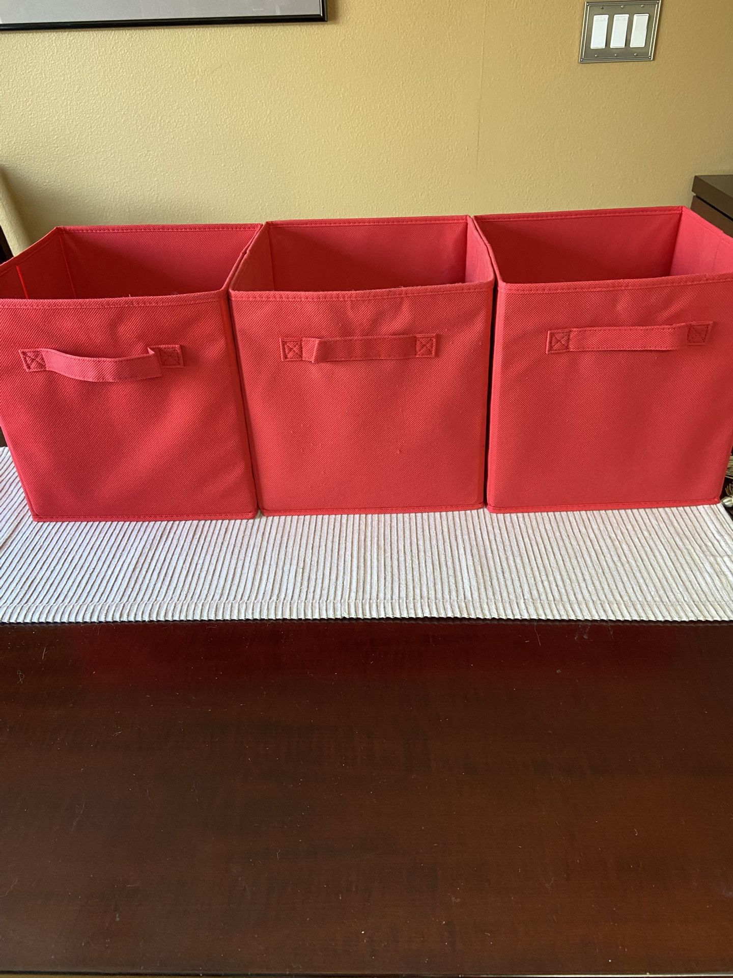 3 Used Red Storage Cubes