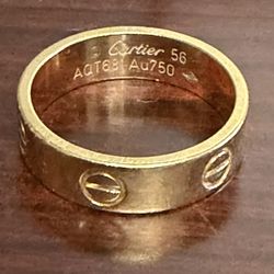 Love Ring Classic Model Catier Yellow 18 Kt Gold