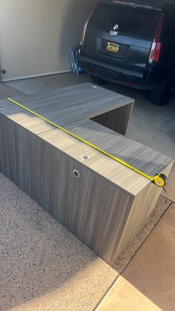 Grey L Shaped desk