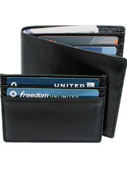 RFID Blocking Wallets For Men with Removable ID Holder| Mens Leather Bifold Wallet with Removable ID Window | Genuine Leather (Black)