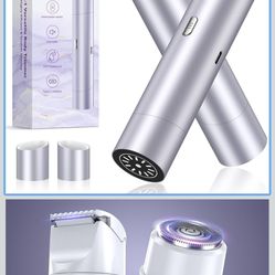 Bikini Trimmer for Women, Dual Head Face Shaver Body Hair Trimmmer, IPX7 Waterproof Womens Electric Razor for Legs, Purple