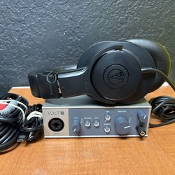 Universal Audio Volt 1 USB Audio Interface W/ Audio-Technica ATH-M20X