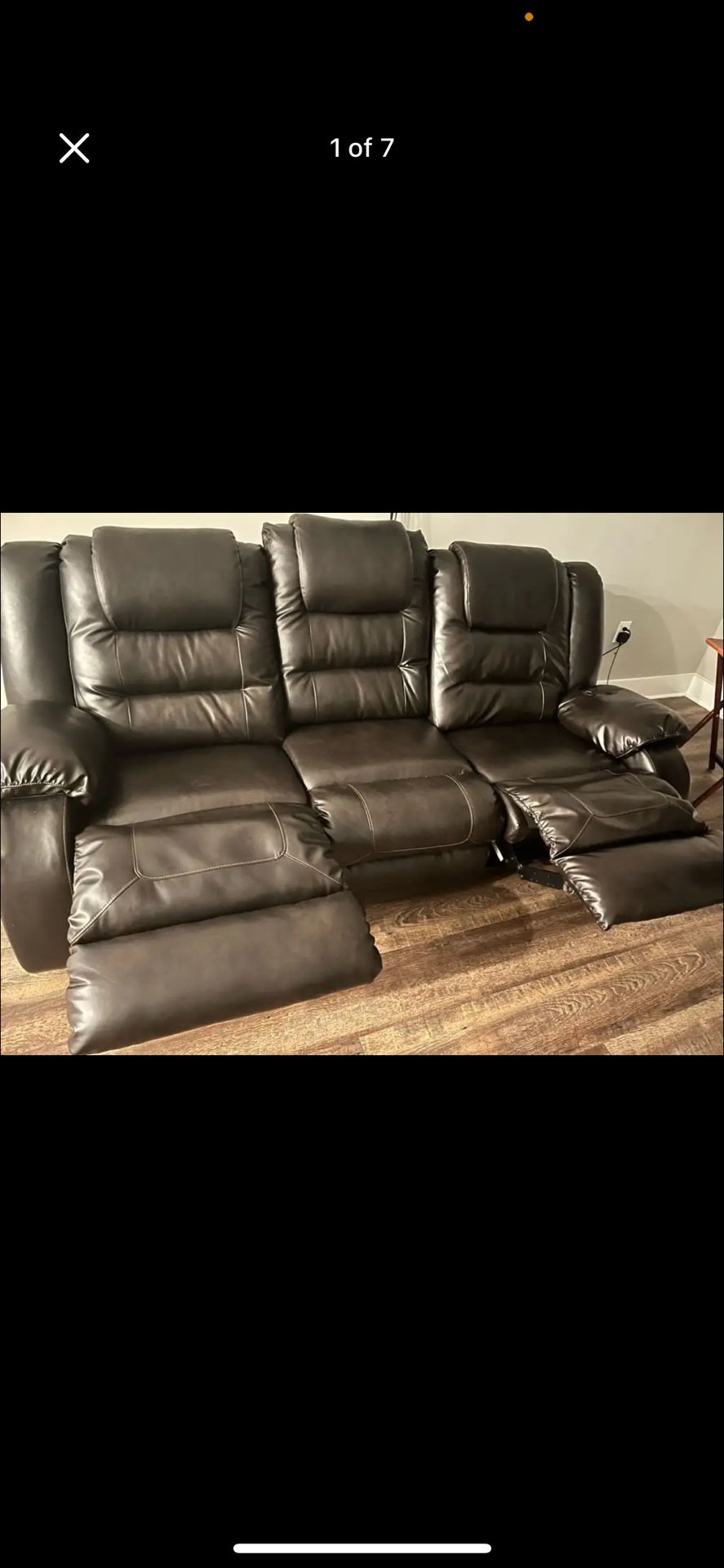 Leather Recliner Sofa