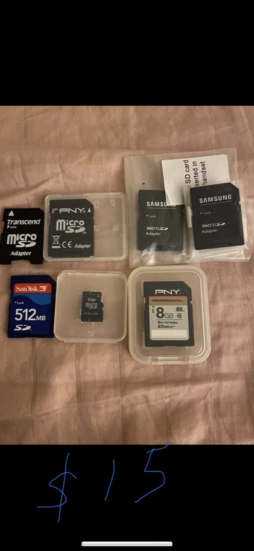 3 SD plus 4 SD card adapters