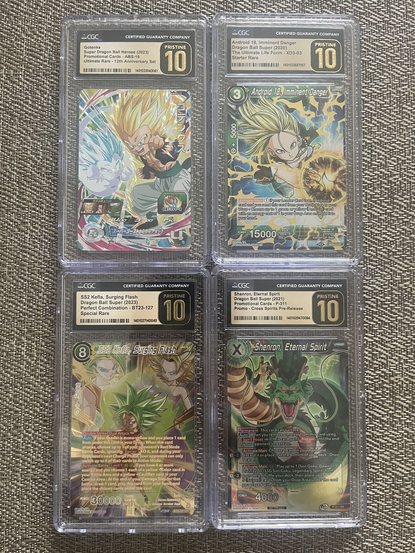 Dragon Ball Super CGC Graded Card Lot Of 4 Pristine 10’s