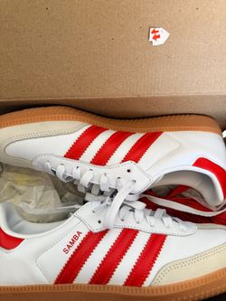 Adidas Samba White Red Gum Sole Sneakers