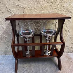 REAL WOOD ENTRY TABLE (Wine Glasses NOT Included- Local Delivery for a Fee - See My Items