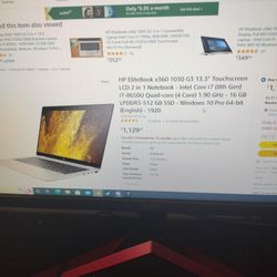 HP ELITEBOOK x(contact info removed) g3 13.3" touchscreen