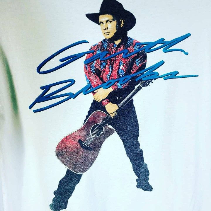 90's Garth Brooks Concert Shirt SZ L Rap Tee Twian Band Country