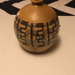Vintage, ceramic hand, painted lamp from Israel