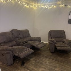 Reclining Couch And Rocking Chair 