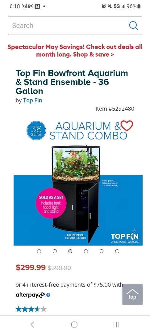 36 Gallon Bowfront Fish Tank And Stand
