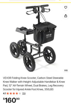 VEVOR Folding Knee Scooter Walker