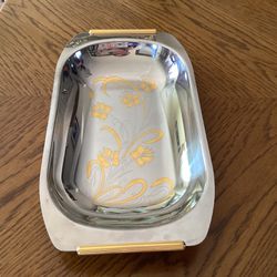 Italian Serving Tray  With Golden Decor $15