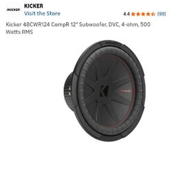 New Kicker compR 12inch Subwoofers. New Never Used. $250. Price Negotiable 