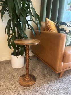 Small round sofa table