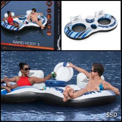 New in Box Inflatable Rapid Rider River Tubes / Pool Floats with Built-in Cooler / Double Tubes 
