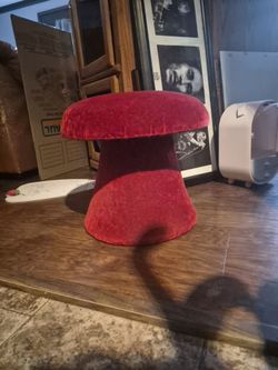 Vintage red velvit mushroom stool