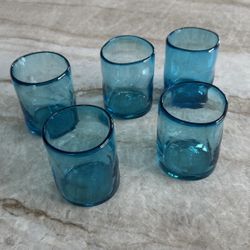 Set Of 5 Crate & Barrel Drinking Glasses